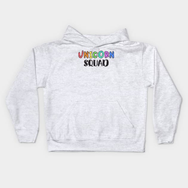 Unicorn Squad Kids Hoodie by notami